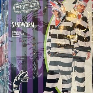 Beetlejuice Sandworm Costume Onesie Adult Size Small/Medium